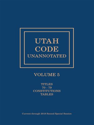 cover image of Utah Code Unannotated